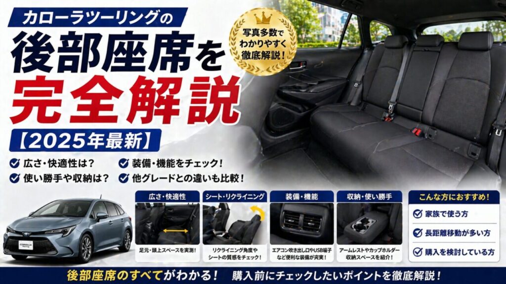 カローラツーリングの後部座席を完全解説【2025年最新】