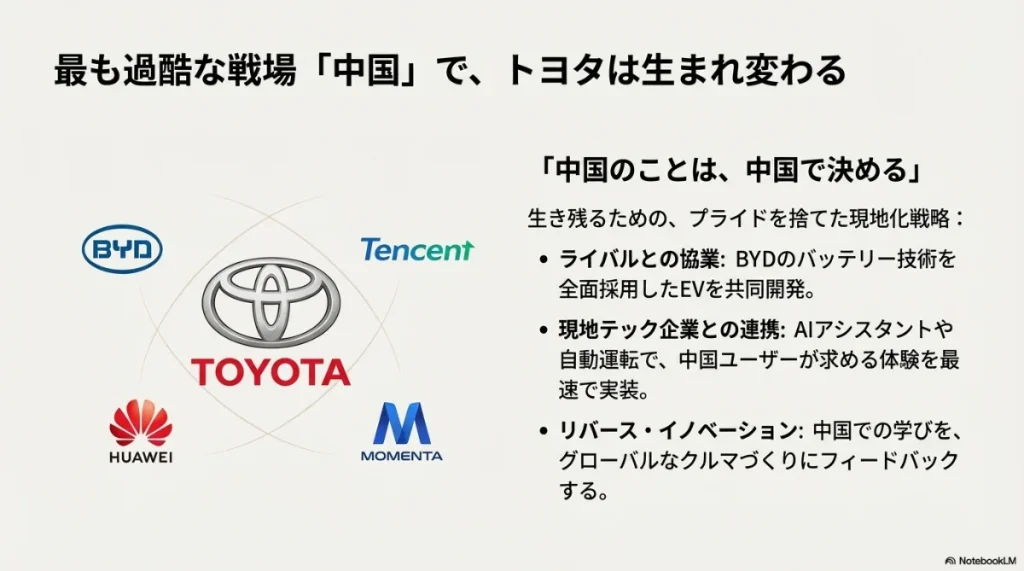 BYDや現地テック企業との連携により、中国ユーザーが求める体験を最速で実装する戦略