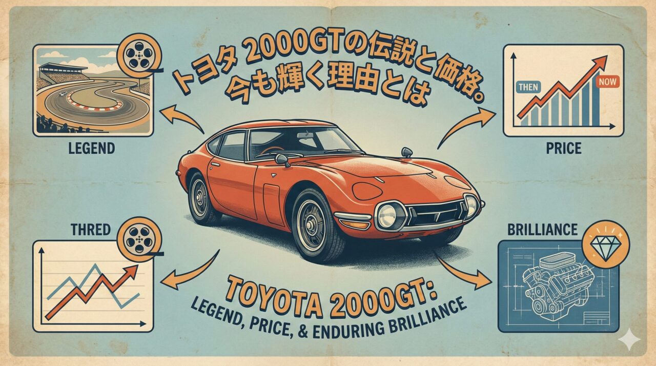 トヨタ 2000GTの伝説と価格。今も輝く理由とは
