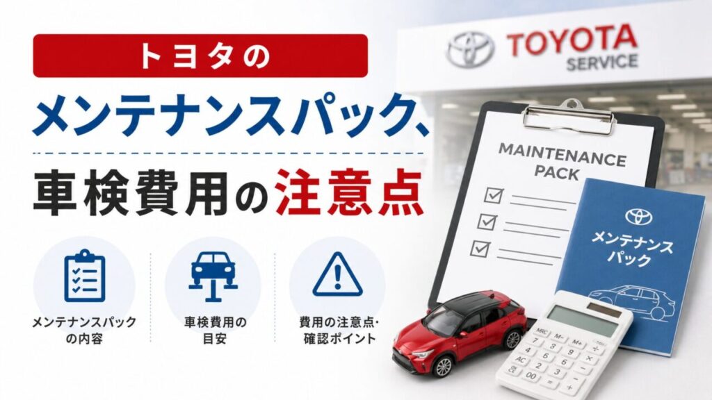 トヨタのメンテナンスパック、車検費用の注意点