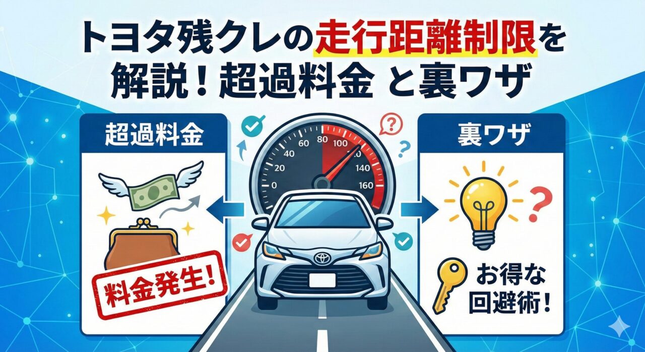 トヨタ残クレの走行距離制限を解説！超過料金と裏ワザ
