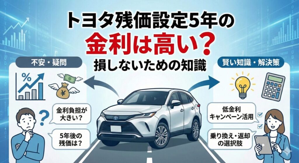 トヨタ残価設定5年の金利は高い？損しないための知識