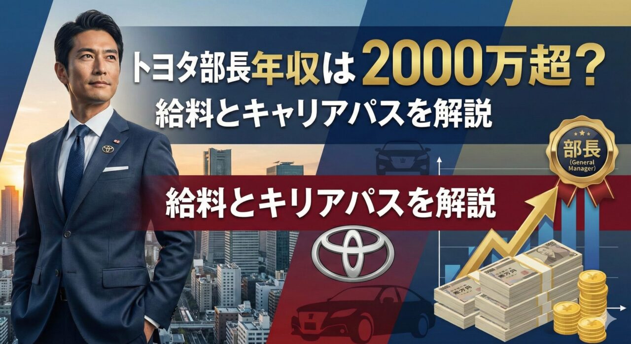トヨタ部長の年収は2000万超？給料とキャリアパスを解説