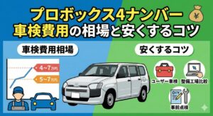 プロボックス4ナンバー車検費用の相場と安くするコツ
