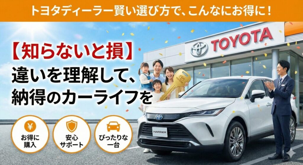 知らないと損】トヨタのディーラーの違いと賢い選び方