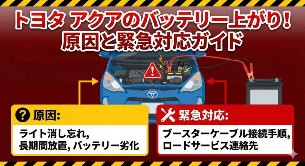 トヨタ アクアのバッテリー上がり!原因と緊急対応ガイド
