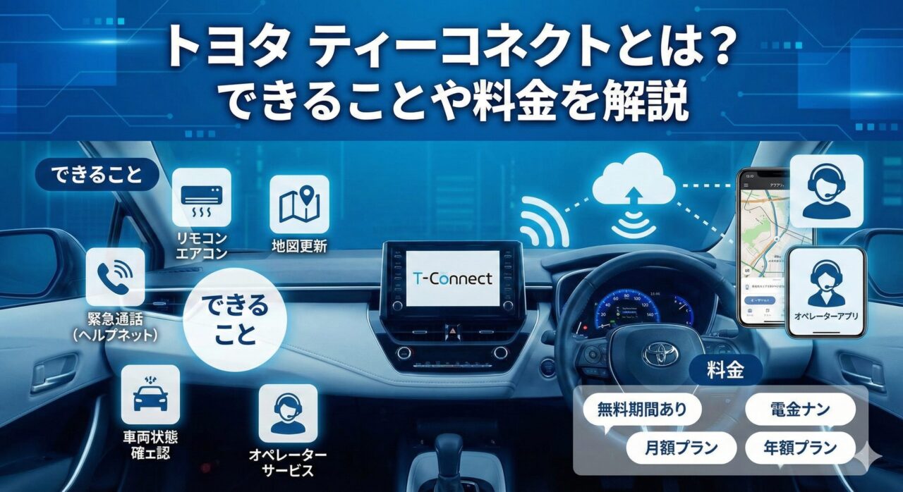 トヨタ ティーコネクトとは？できることや料金を解説