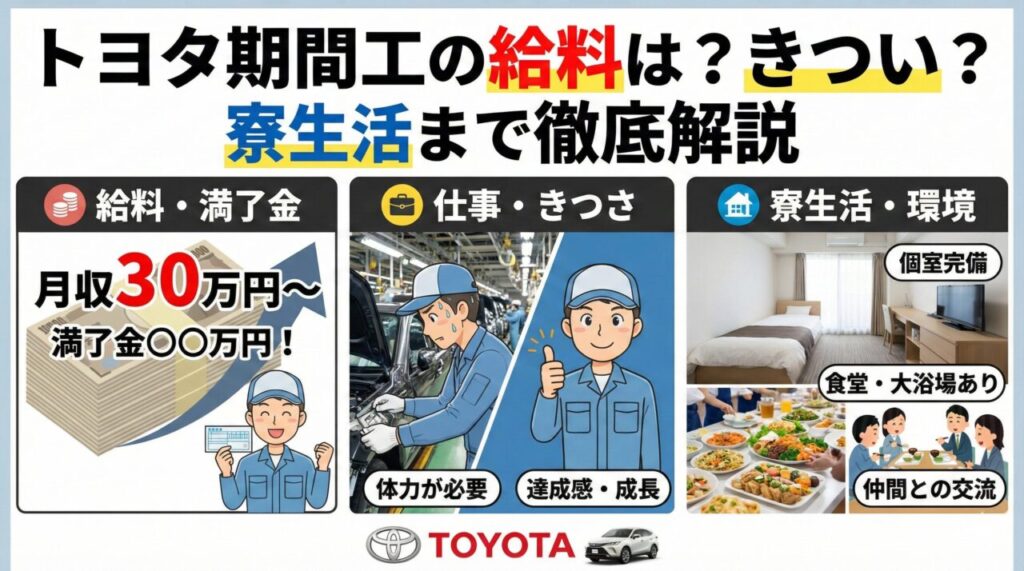 トヨタ期間工の給料は？きつい？寮生活まで徹底解説