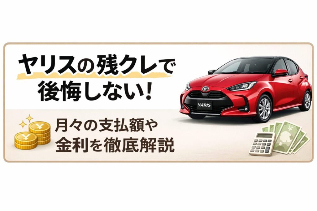 ヤリスの残クレで後悔しない！月々の支払額や金利を徹底解説