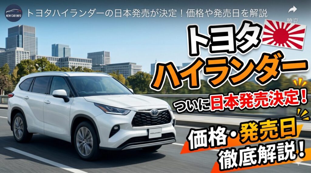 トヨタハイランダーの日本発売が決定！価格や発売日を解説