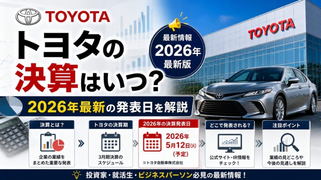 トヨタの決算はいつ？2026年最新の発表日を解説