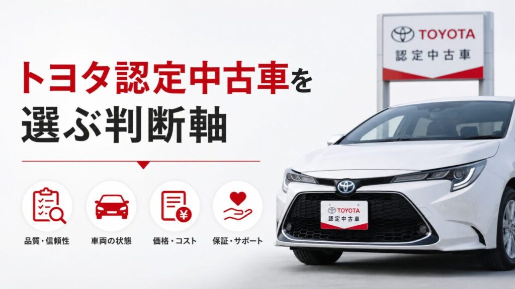 トヨタ認定中古車を選ぶ判断軸
