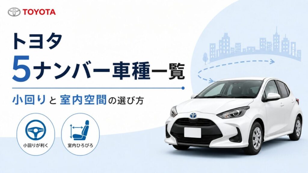 トヨタ5ナンバー車種一覧｜小回りと室内空間の選び方
