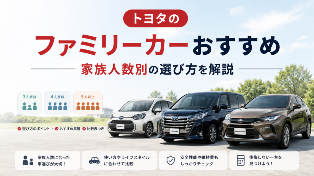 トヨタのファミリーカーおすすめ|家族人数別の選び方を解説