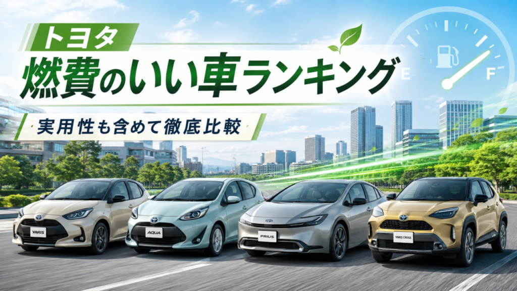 トヨタ燃費のいい車ランキング|実用性も含めて徹底比較|完全ガイド