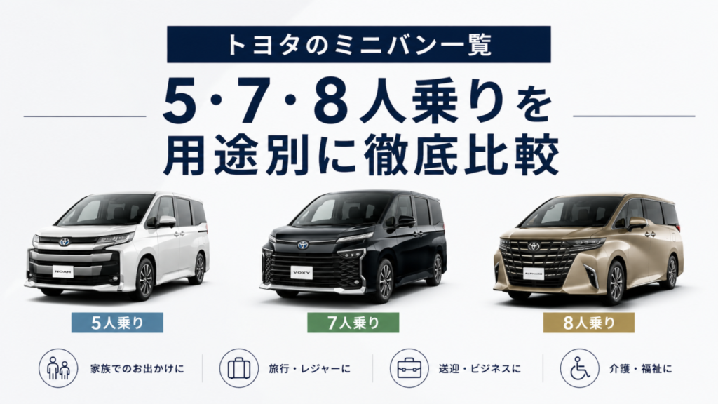 トヨタのミニバン一覧｜5・7・8人乗りを用途別に徹底比較